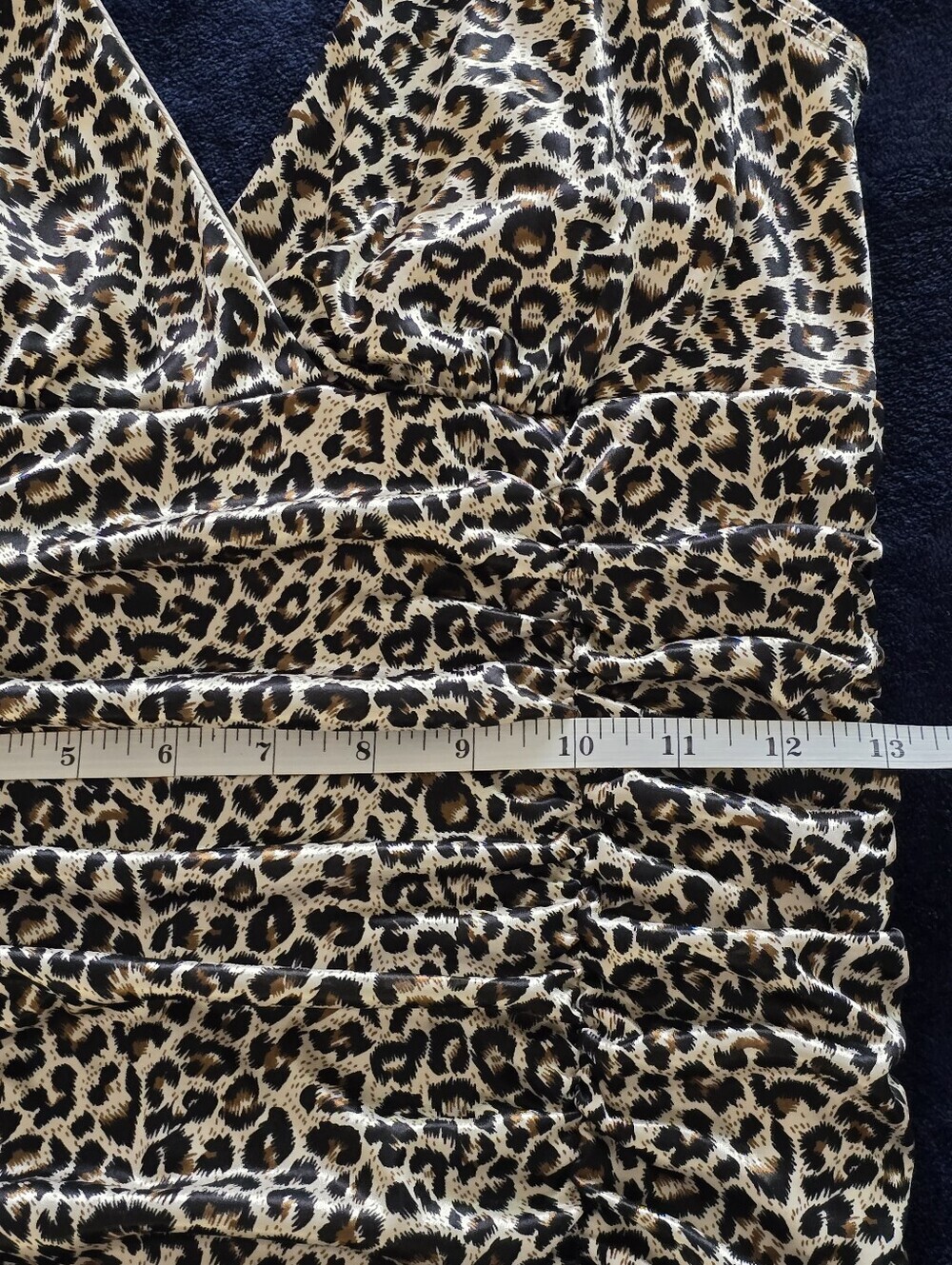Vintage Y2K Le Château leopard Print Ruched Dress Size M - Picture 8 of 12